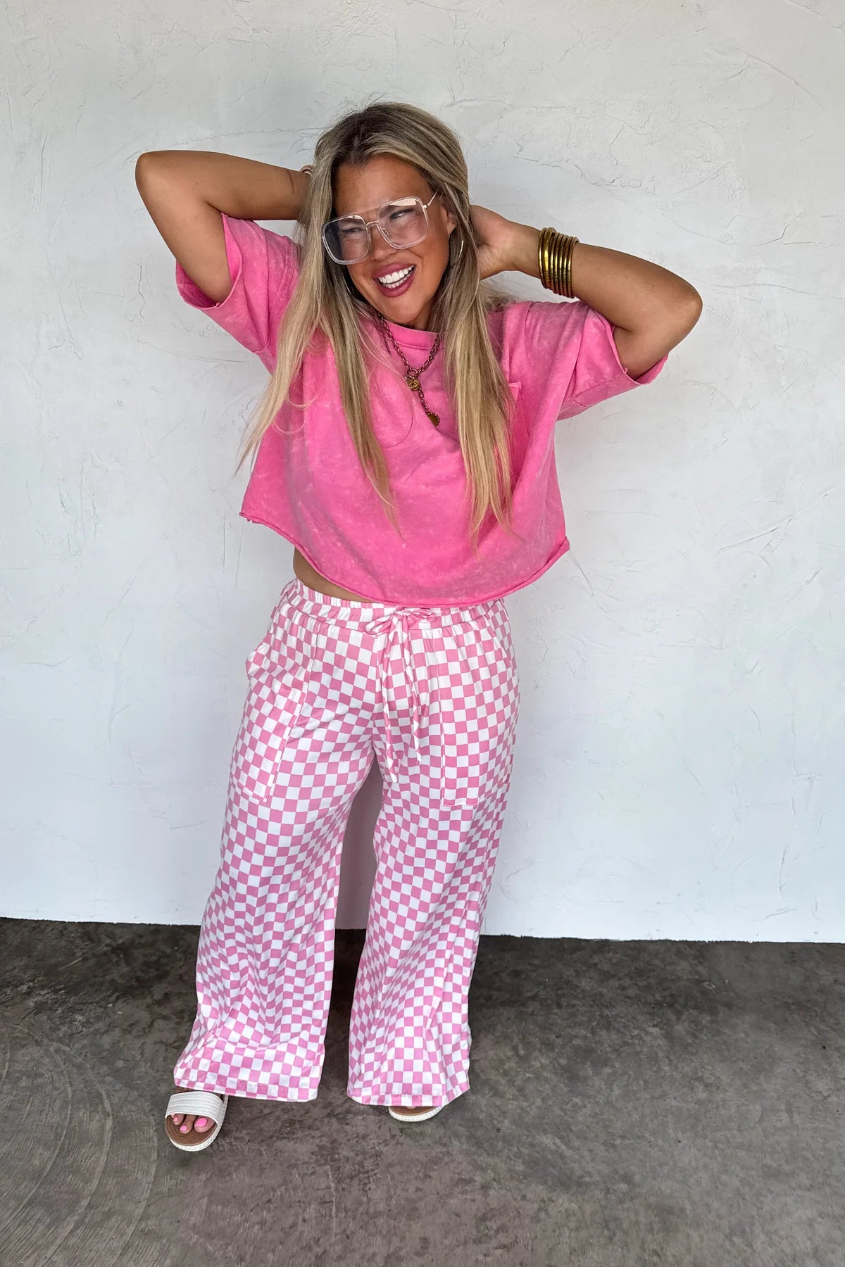 REGAN RAW HEM PINK TEE