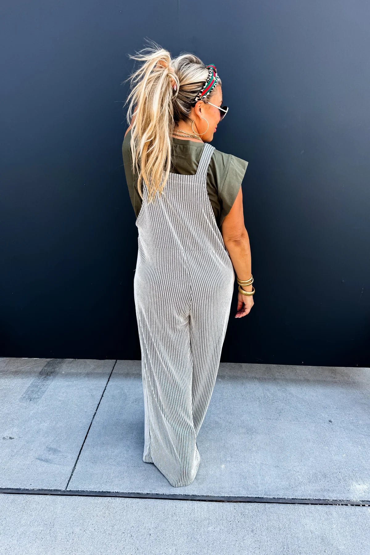 2 TONE OLIVE WINTER KARLI BOHO OVERALLS