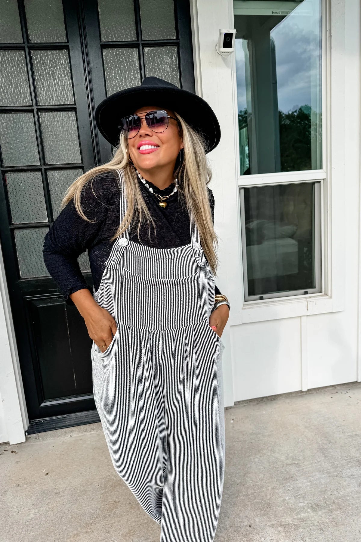 2 TONE BLACK WINTER KARLI BOHO OVERALLS
