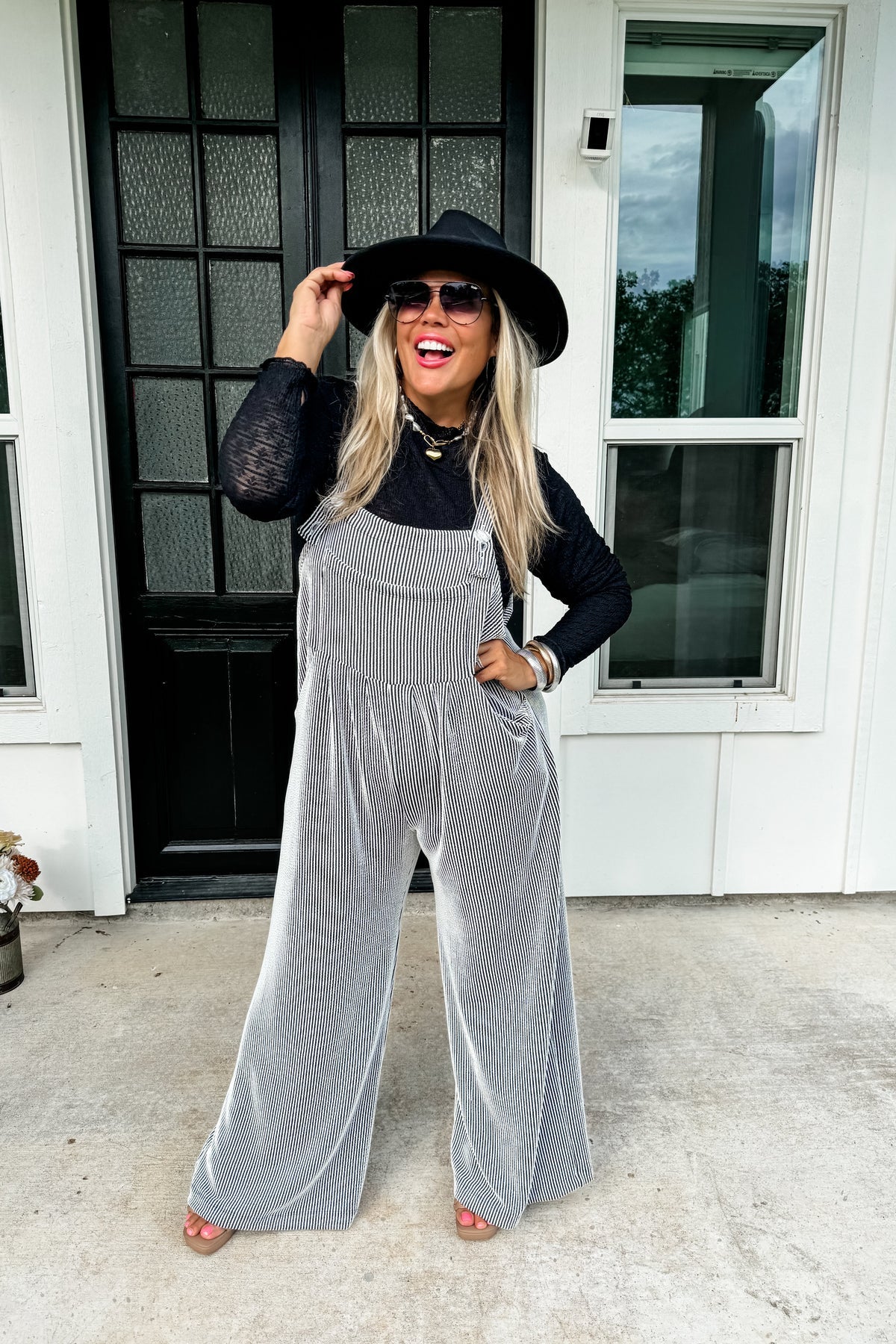 2 TONE BLACK WINTER KARLI BOHO OVERALLS