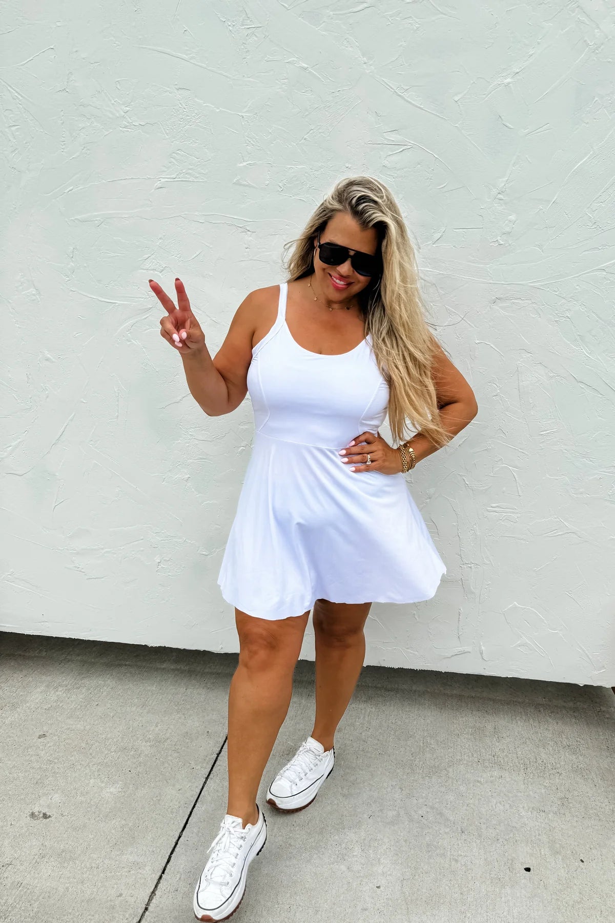 WHITE SWING OF THINGS SKORT DRESS