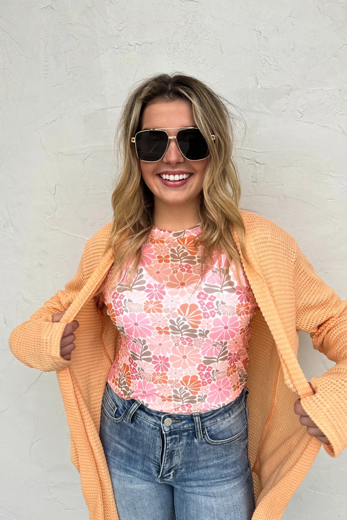 ORANGE PRETTY PASTELS LOLA CARDIGAN