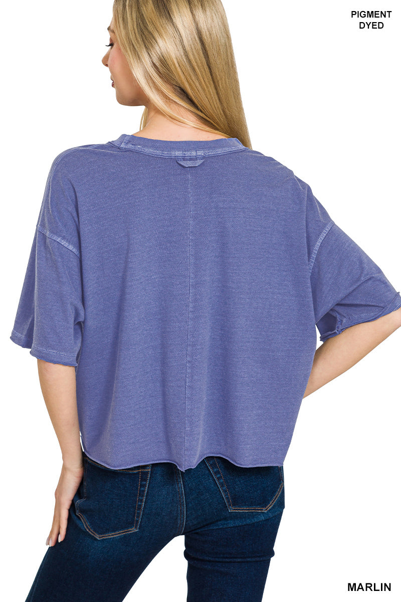 MARLIN WASHED OVERSIZED CROP BOX TEE