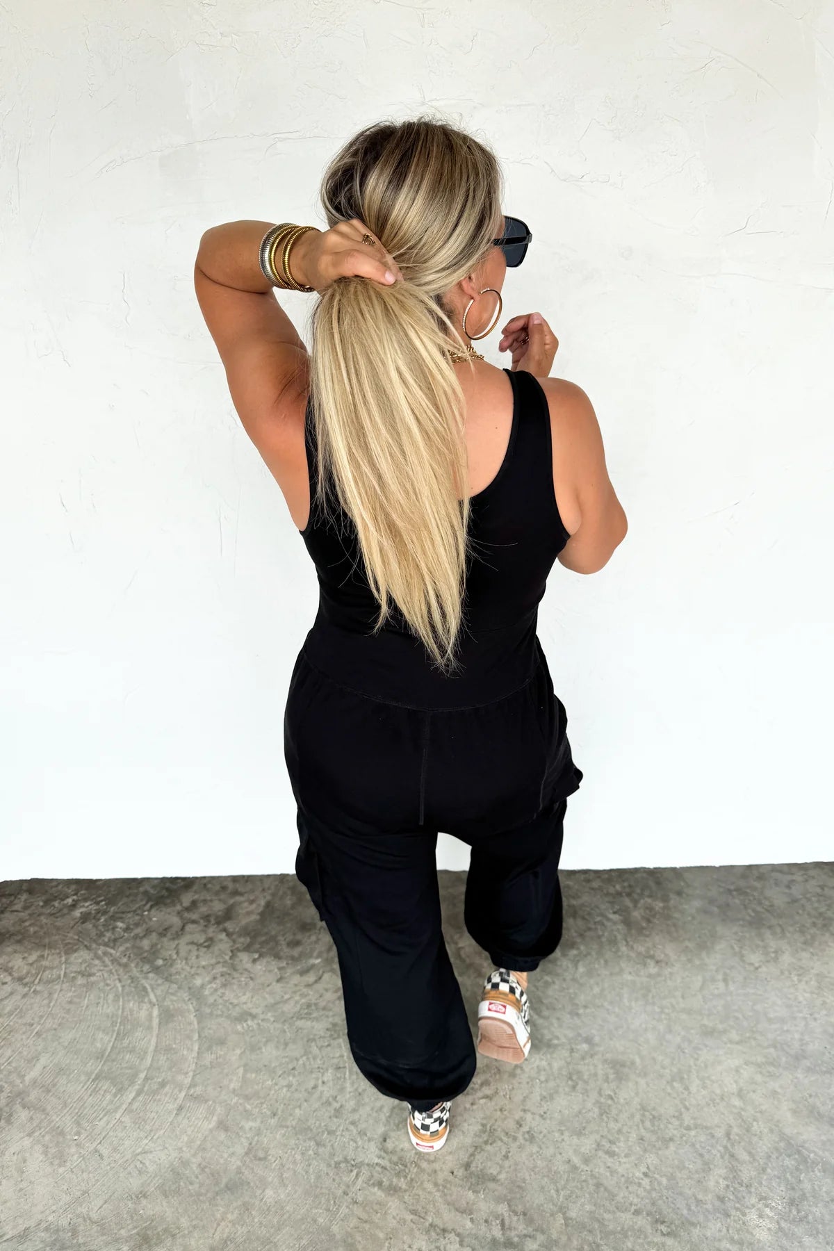 BLACK ALL SET TANK ROMPER