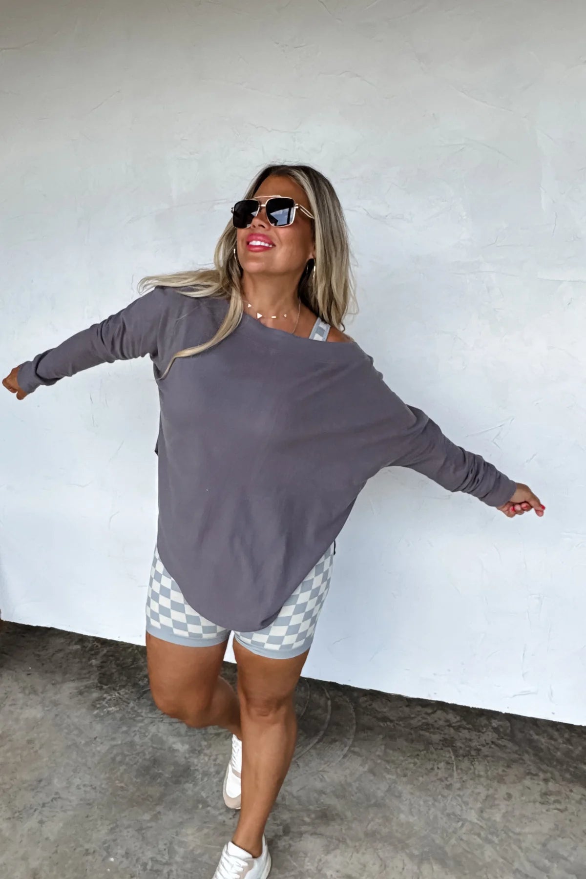 GREY FALL ZOEY ATHLEISURE TOP