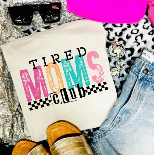 TRIED MOMS CLUB CHECKERED TEE