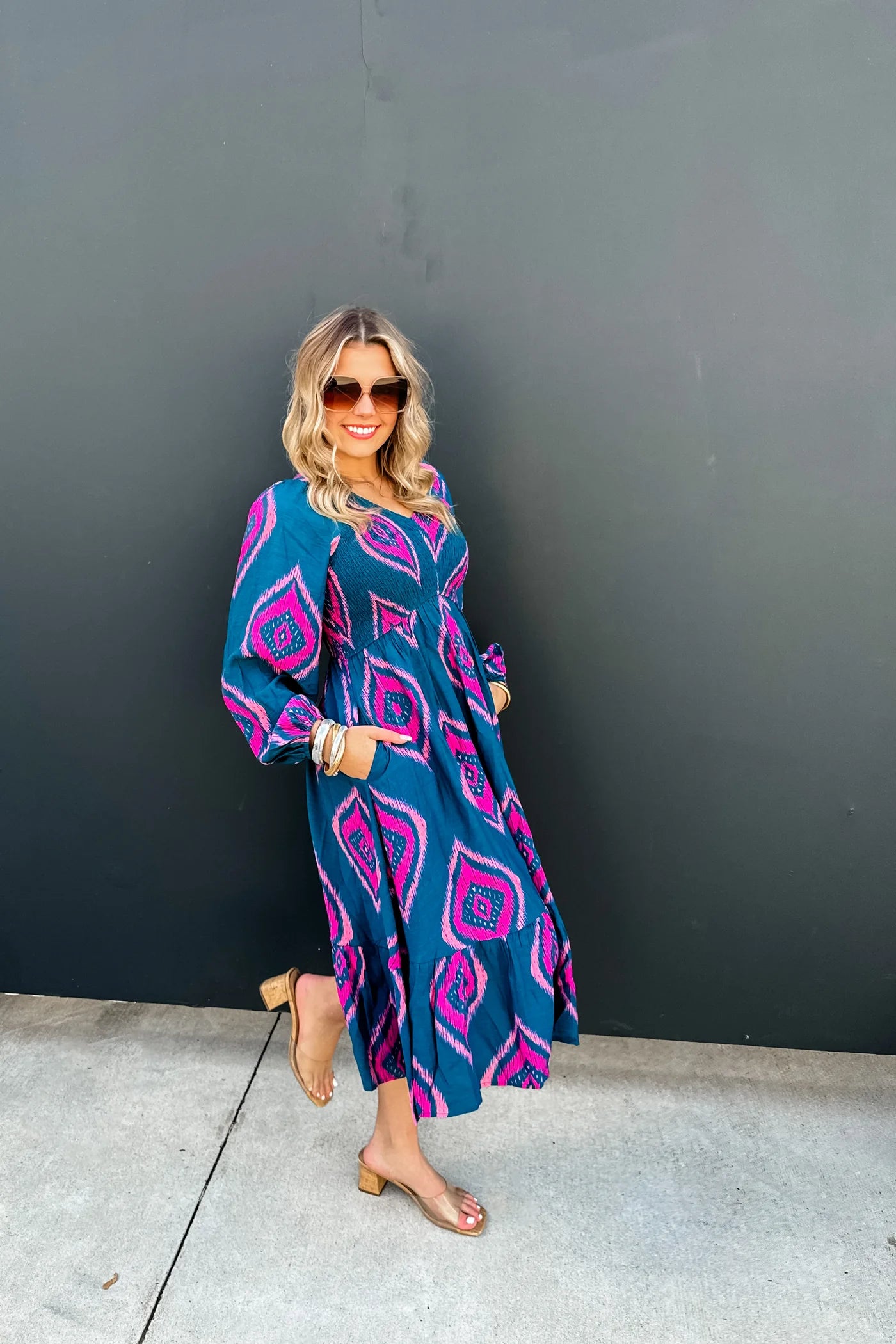 EVERLY SMOCKED TOP DRESS