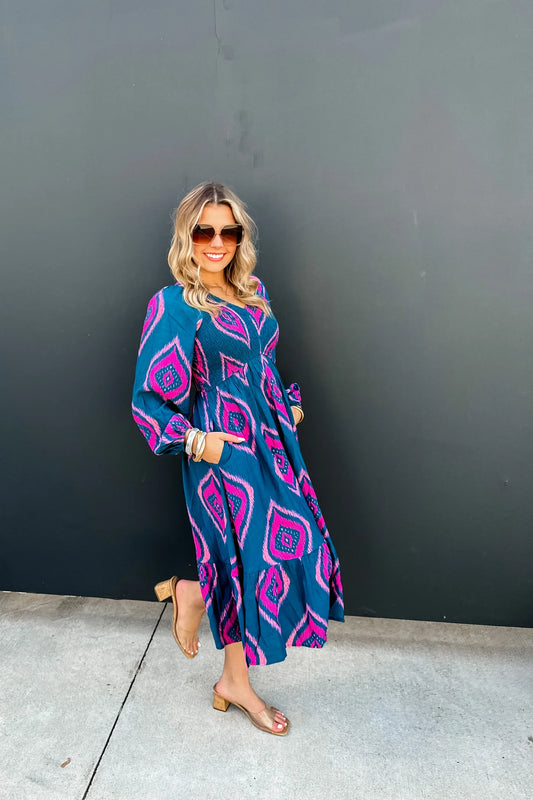 EVERLY SMOCKED TOP DRESS