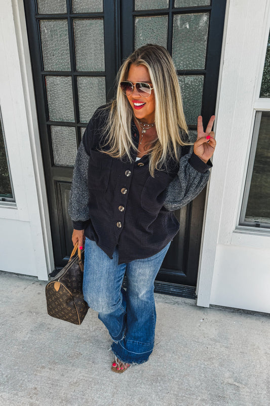 IN THE MOMENT KNIT SLEEVE TOP