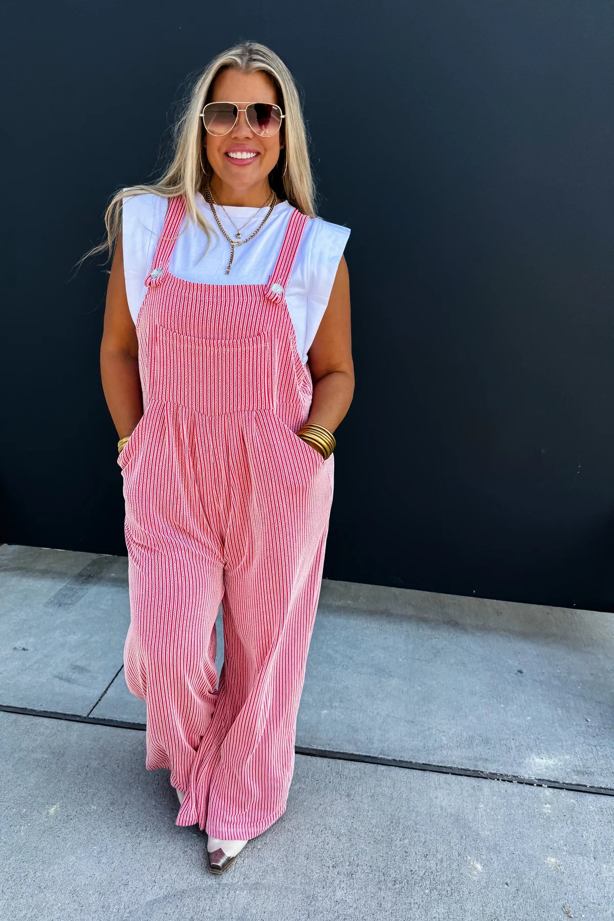 2 Tone Red WINTER KARLI BOHO OVERALLS