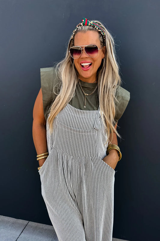 2 TONE OLIVE WINTER KARLI BOHO OVERALLS