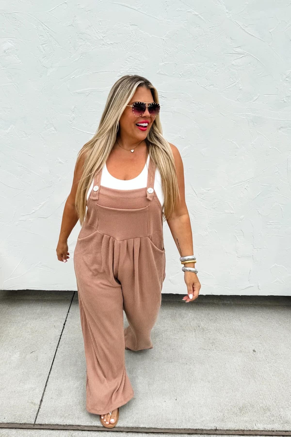 TAN KARLI OVERALLS