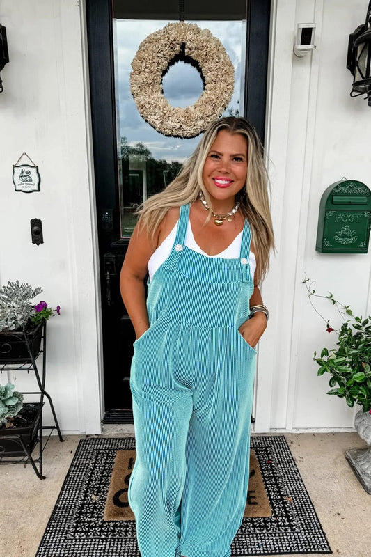 TEAL KARLI OVERALLS