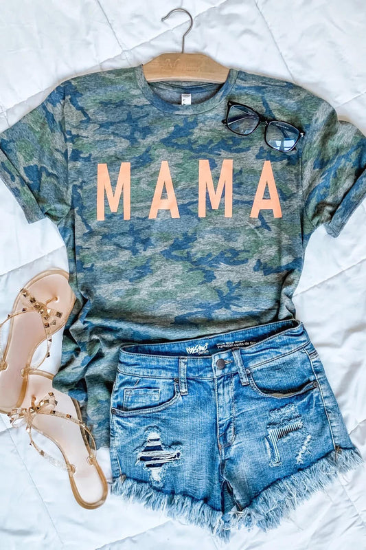 MAMA CAMO GRAPHIC TEE