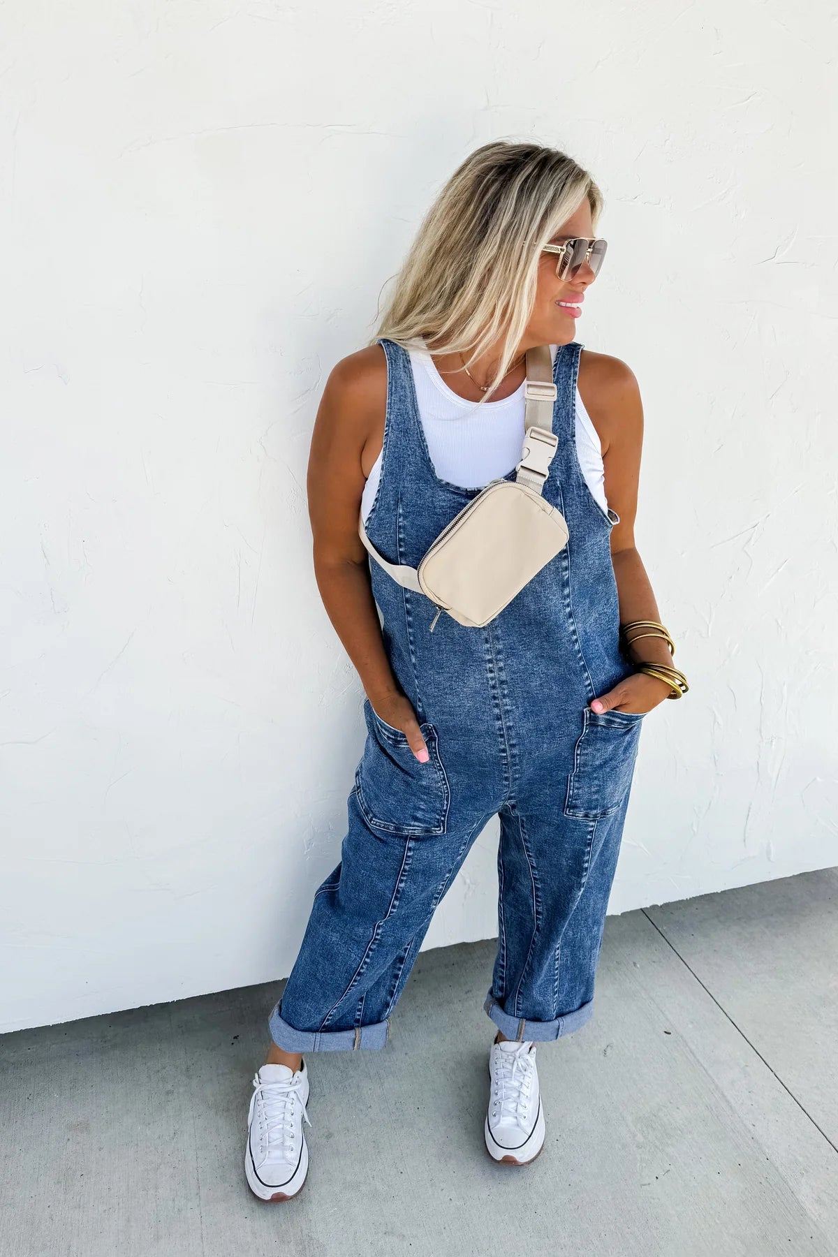 BRITTE DENIM ROMPER OVERALLS