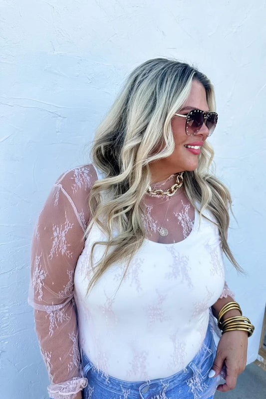BLUSH ROXY LACE TOP