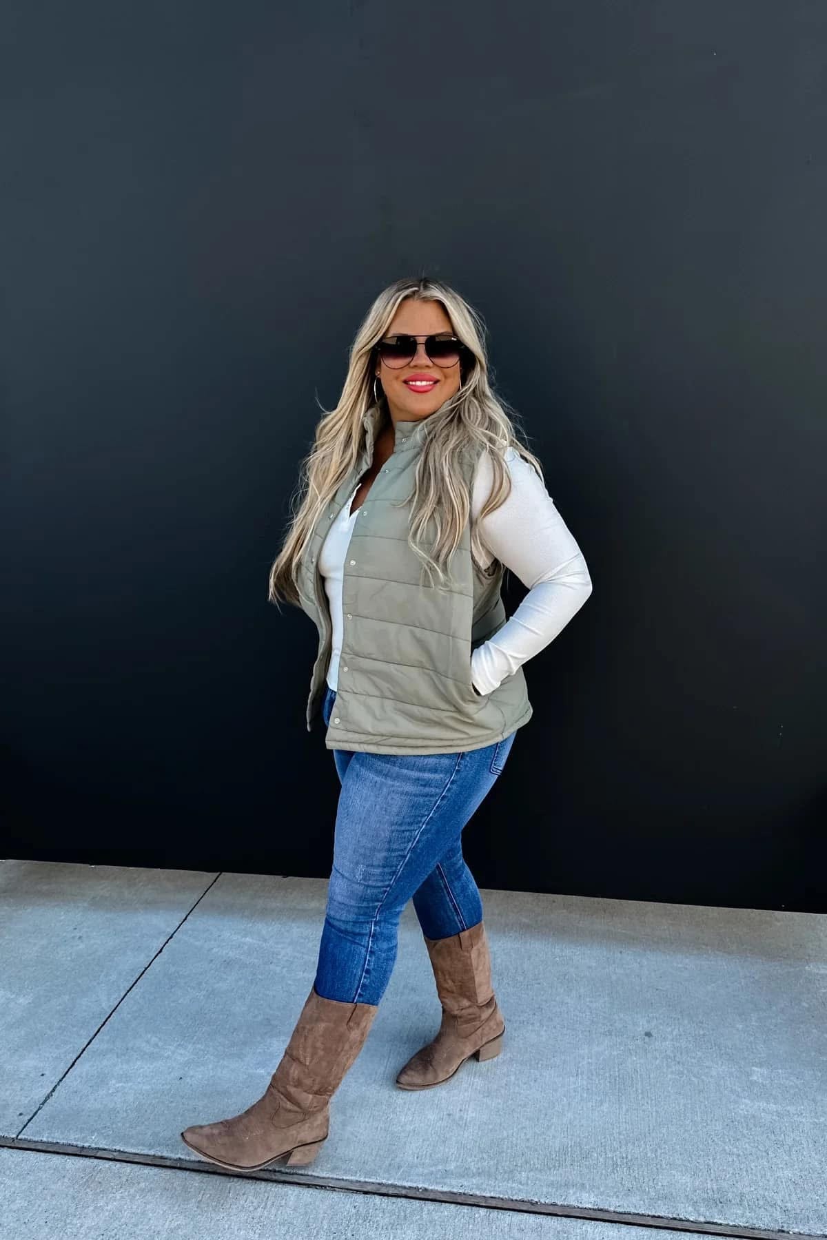 Olive Puffer Vest