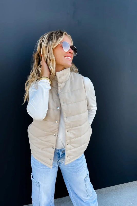 Cream Puffer Vest