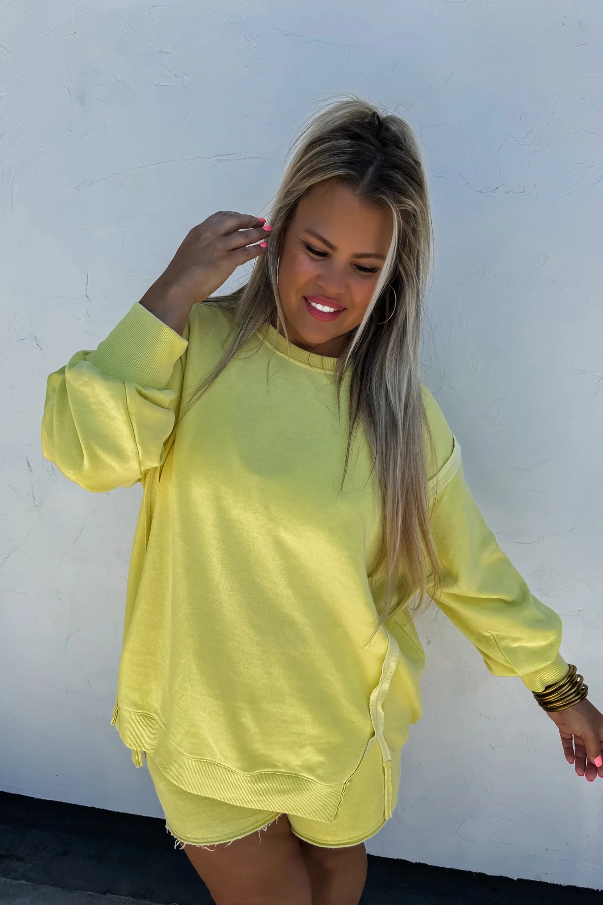 YELLOW BRIGHT COLORS CLASSIC CREW PULLOVER