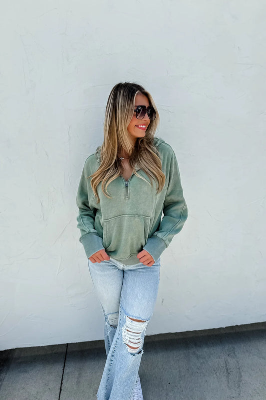 GREEN FALL EASY DOES IT PULLOVER