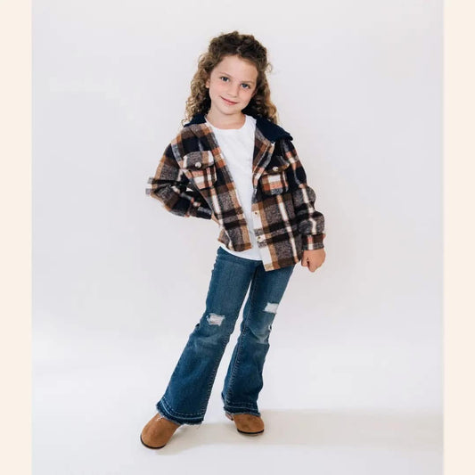 Navy Copper Plaid Flannel
