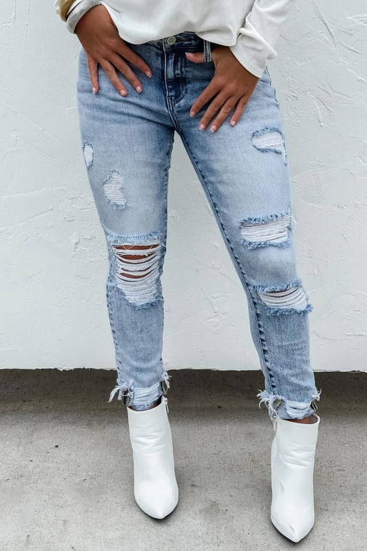 Light Wash Billie Distressed Skinny Jean