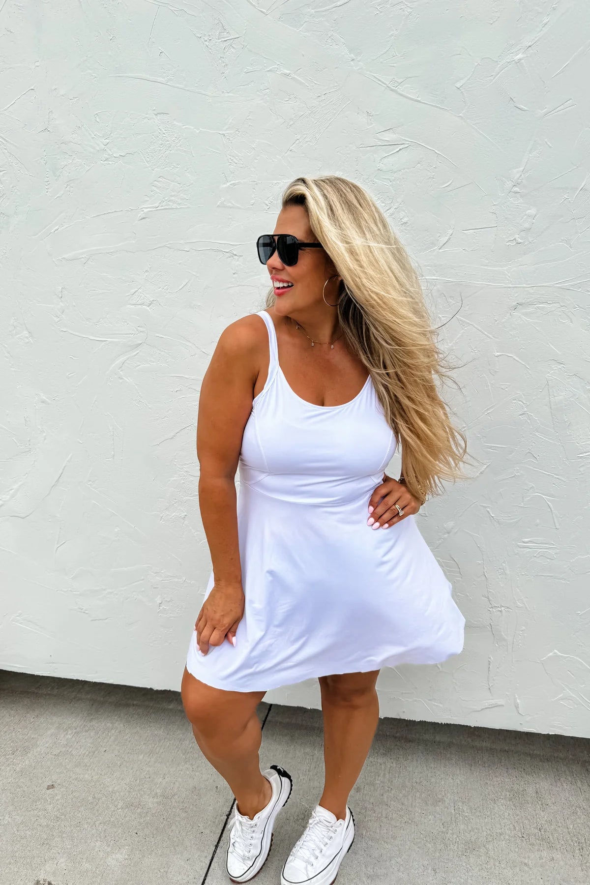 WHITE SWING OF THINGS SKORT DRESS