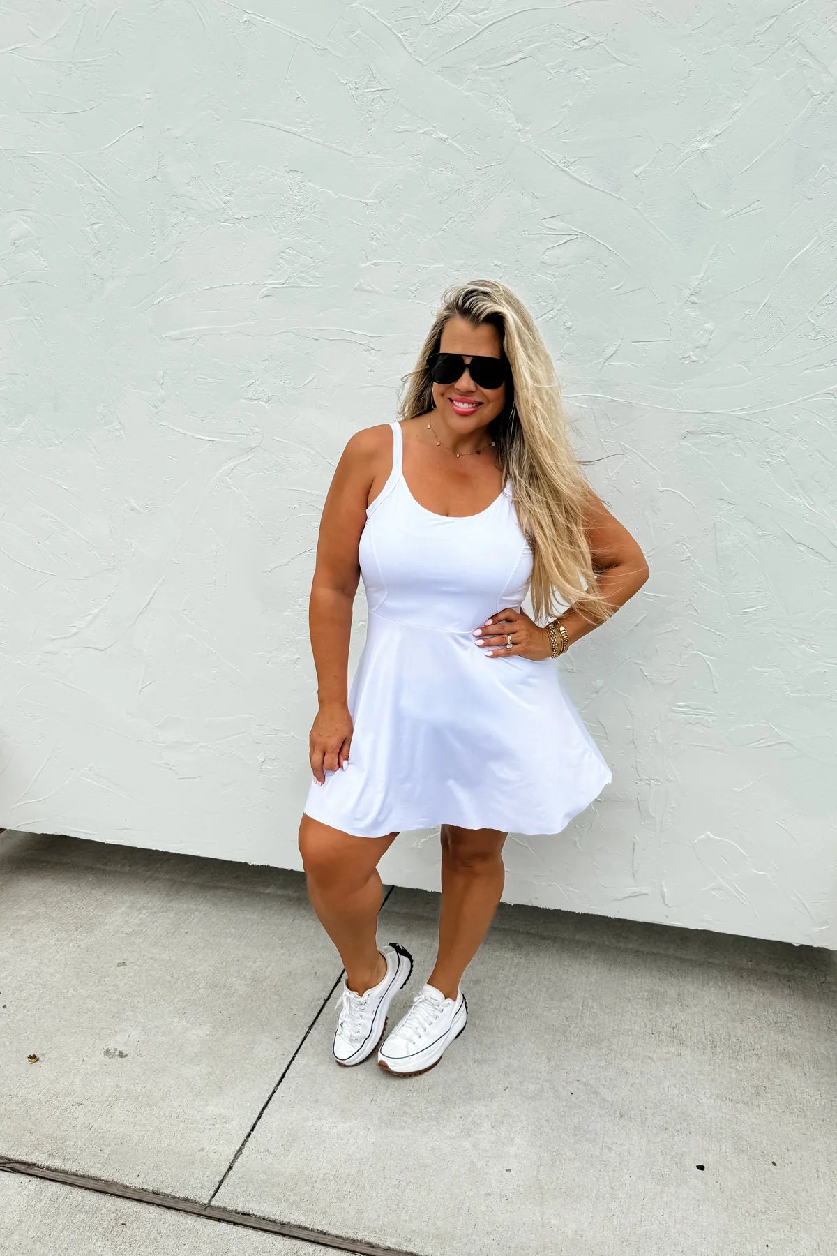WHITE SWING OF THINGS SKORT DRESS