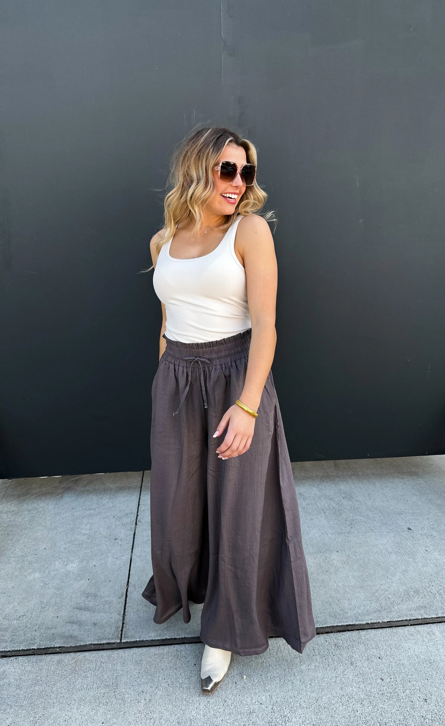 SLATE GREY JOHANNA LINEN PANTS