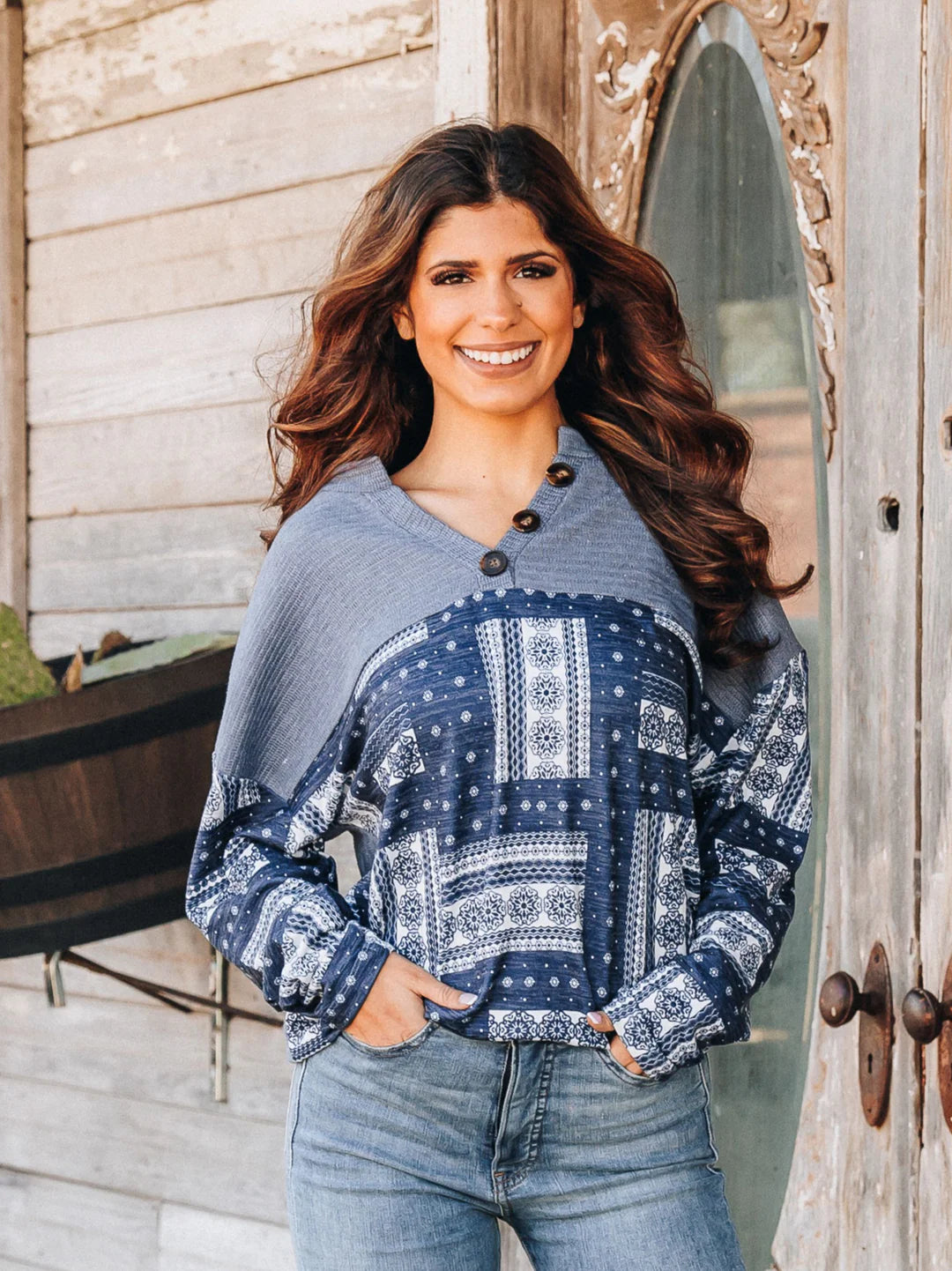 SWEETLY THINKING HENLEY SHIRT