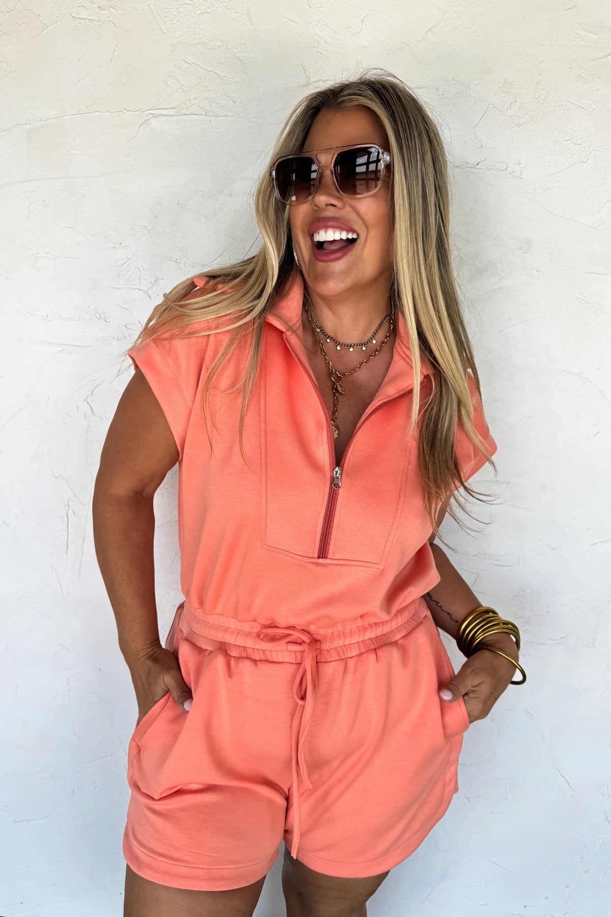 CORAL OFF DUTY SCUBA ROMPER