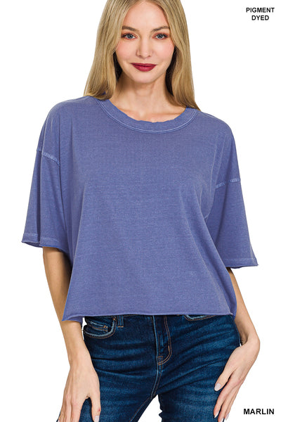 MARLIN WASHED OVERSIZED CROP BOX TEE