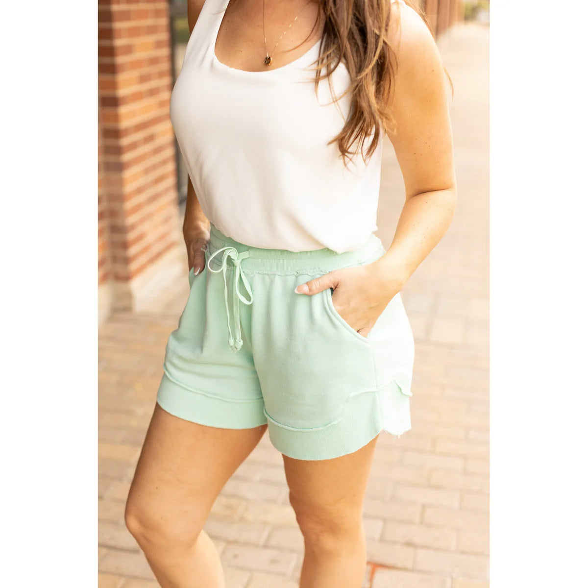 The Emelia Terry Cloth Shorts - Mint